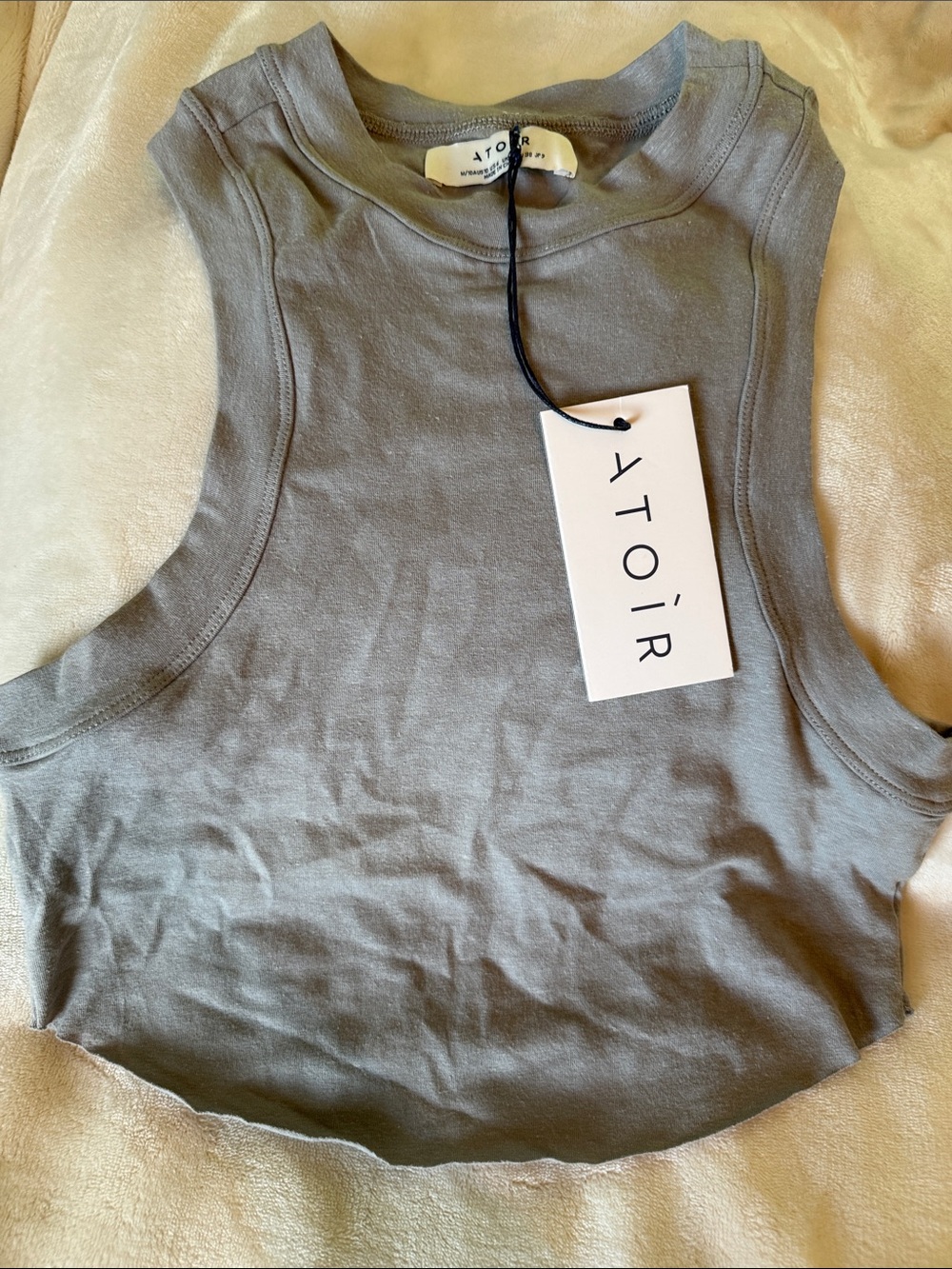 Atoir Sleeveless Crop Tank Top in Gray